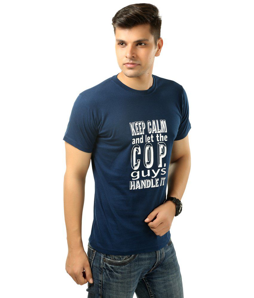 Posh 7 Comfortable Combo Of 2 Blue & Black Printed T Shirts For Men ...