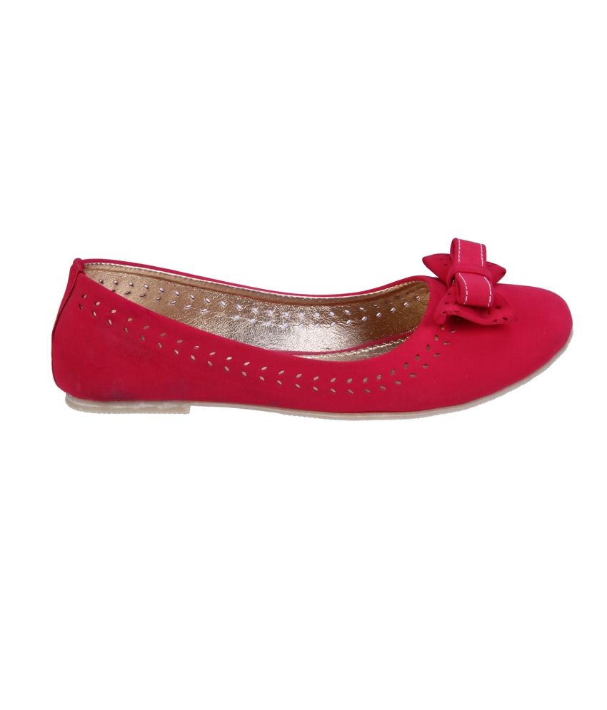 red leather ballerinas