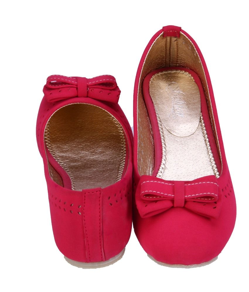red leather ballerinas