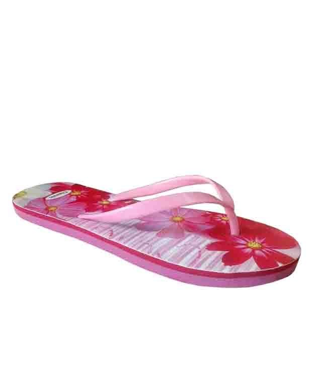 Unispeed Pink Flowers Flip Flops Price in India- Buy Unispeed Pink Flowers Flip Flops Online at 