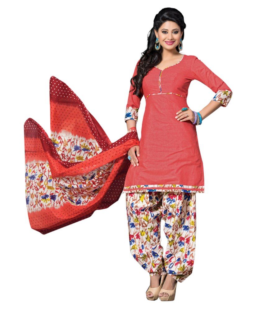 Laxmi Dress Materials Multi Color Cotton Unstitched Dress Material