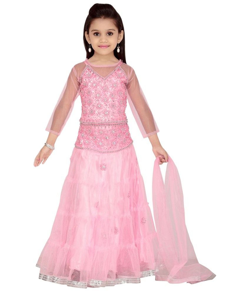 baby pink lehenga for girls