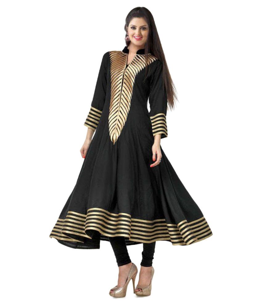 black simple anarkali