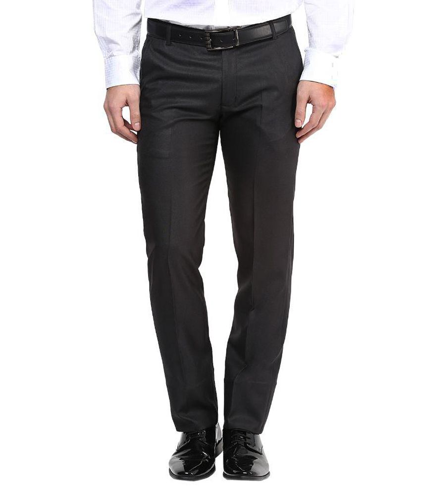 flat front slim fit trousers