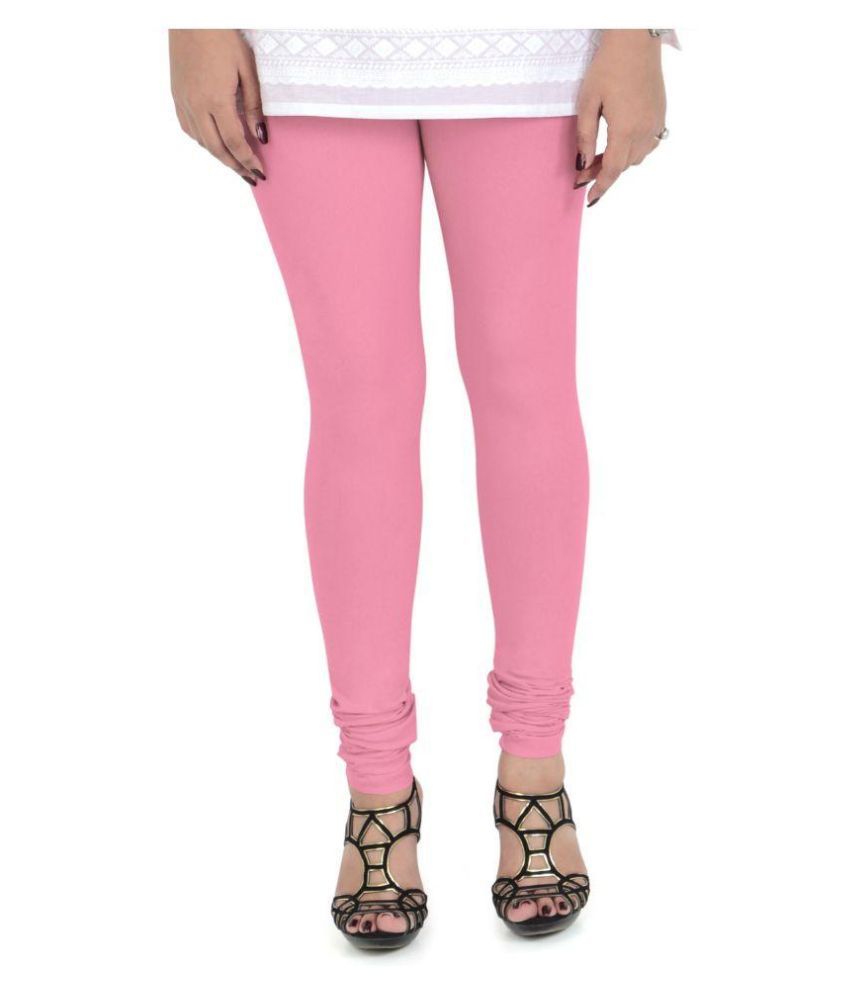     			Vami Light Pink Cotton Lycra Leggings