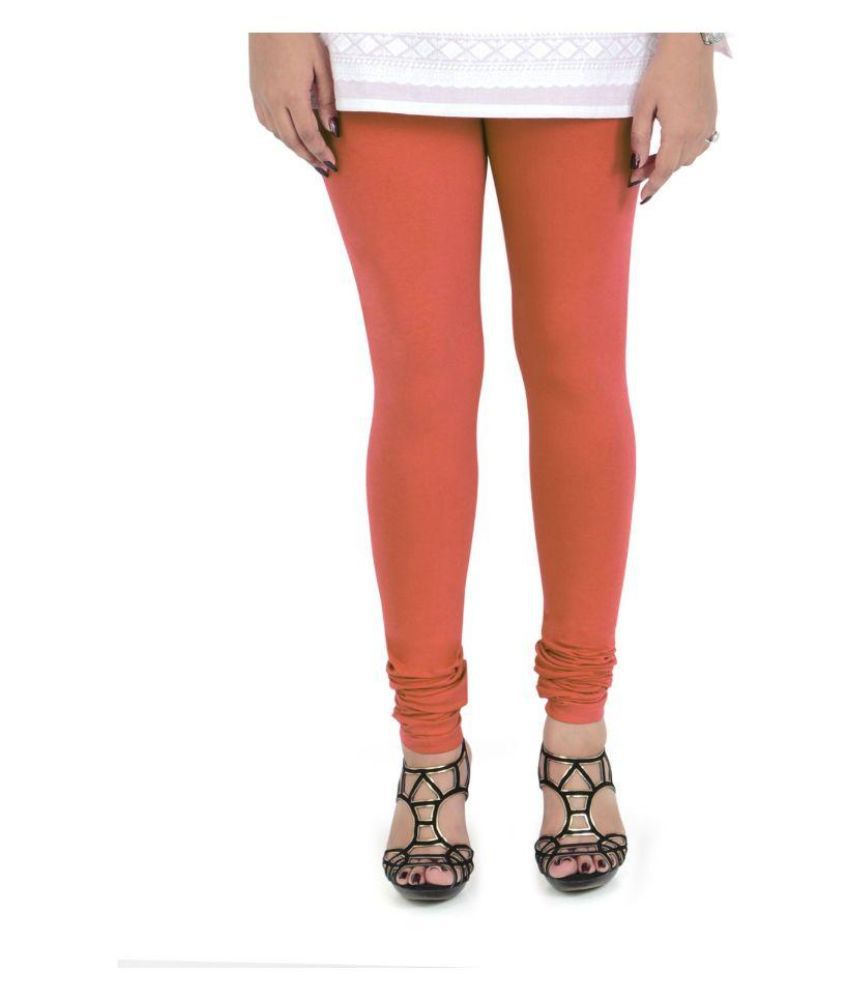     			Vami Orange Cotton Lycra Leggings