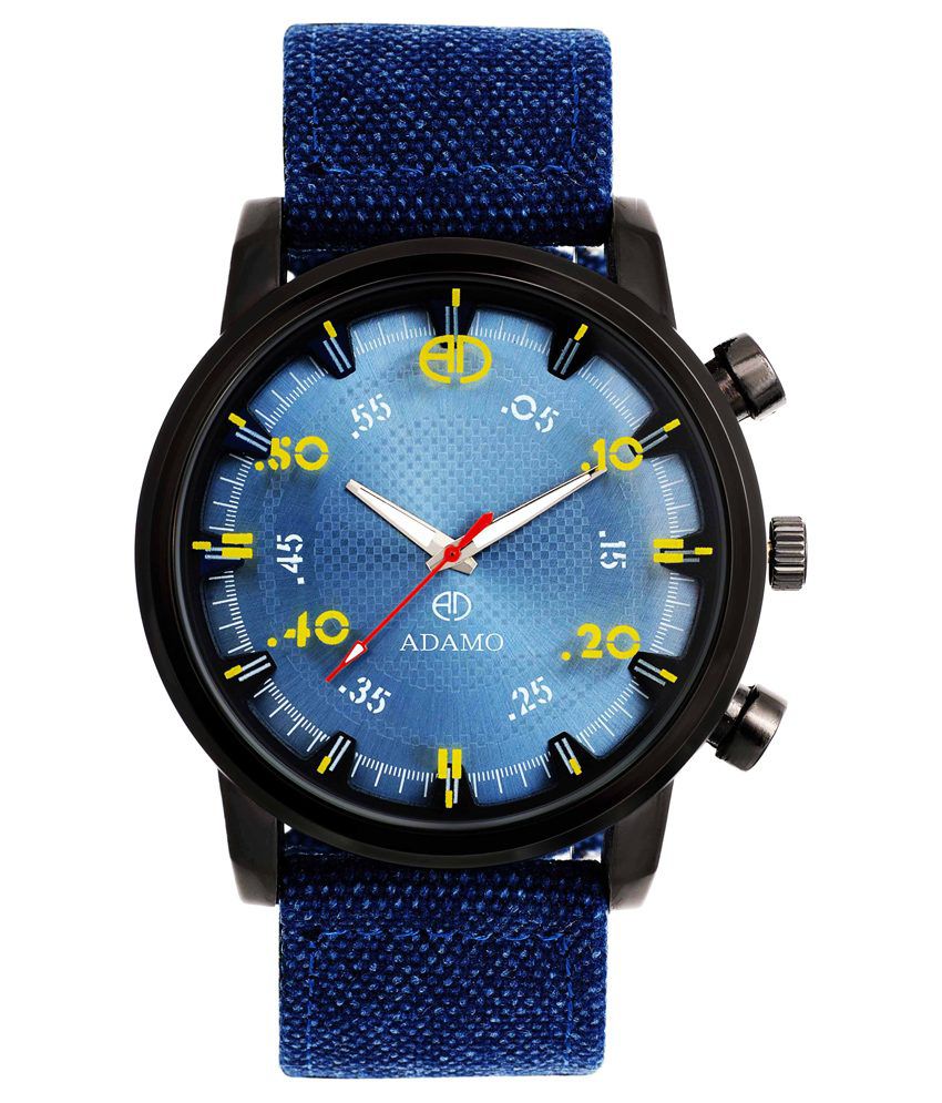     			Adamo Blue Analog Watch