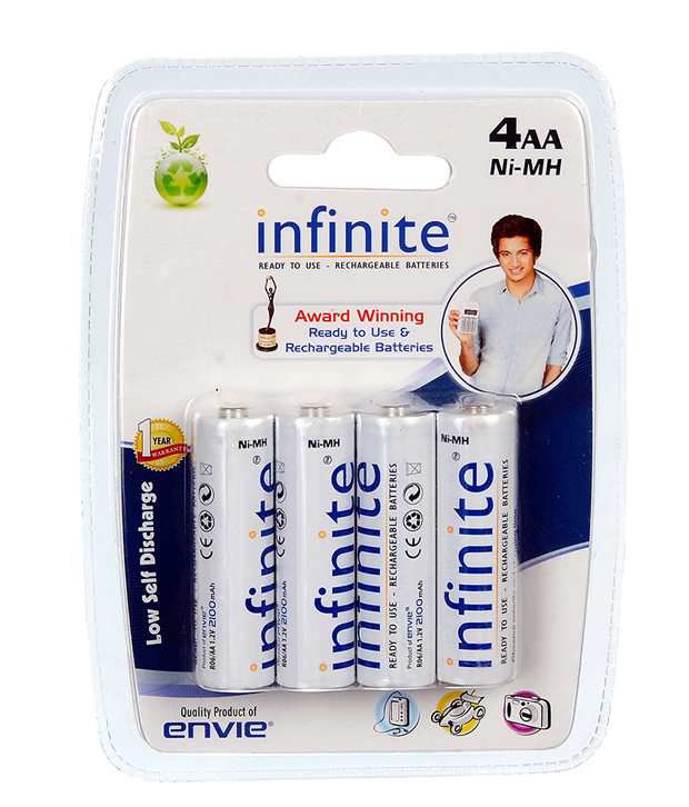     			Envie Infinite 2100 mAh Rechargeable Battery (Pack of 4)