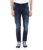 John Players Blue Skinny Fit Faded Jeans
