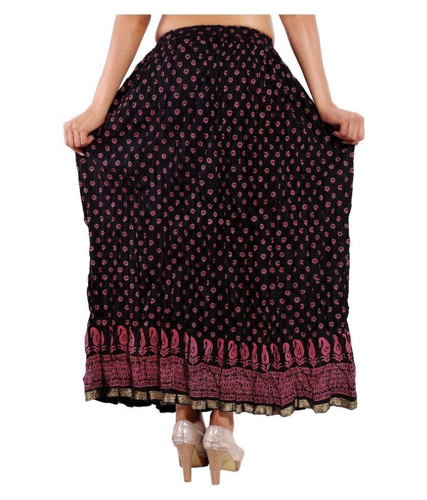 Buy Magnus Black Cotton Maxi Skirt Online at Best Prices in India ...