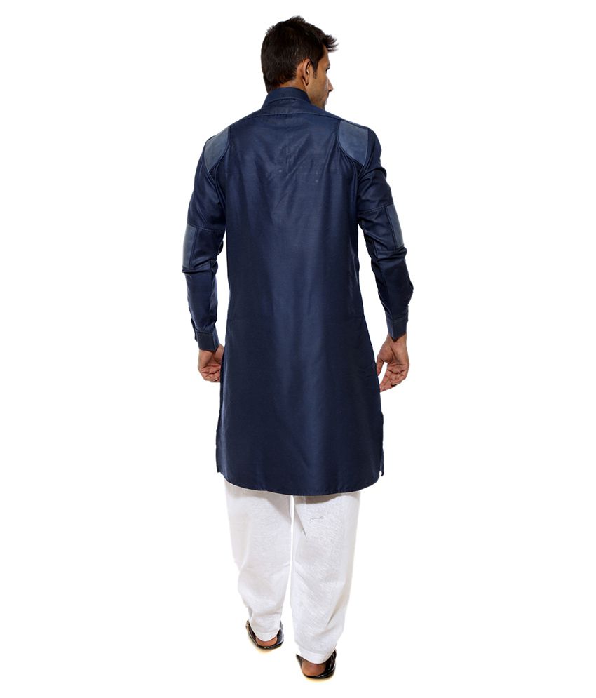 Ethiic Blue Pathani Suit - Buy Ethiic Blue Pathani Suit Online at Low ...