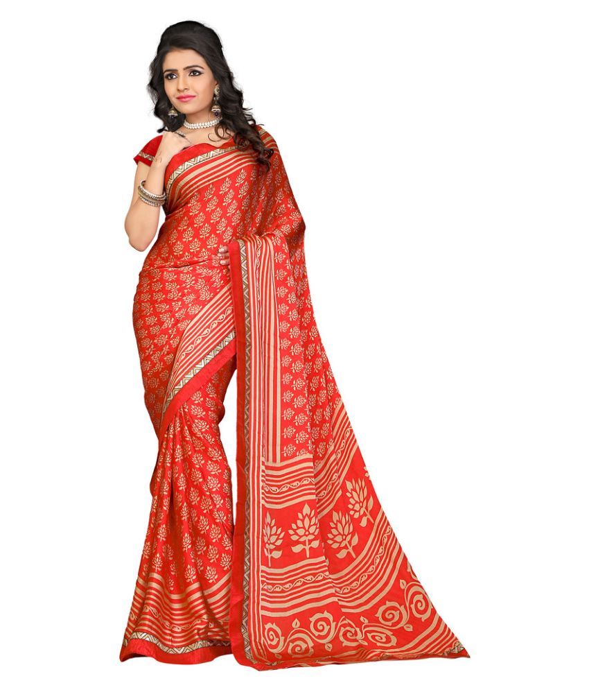 red chiffon sarees online