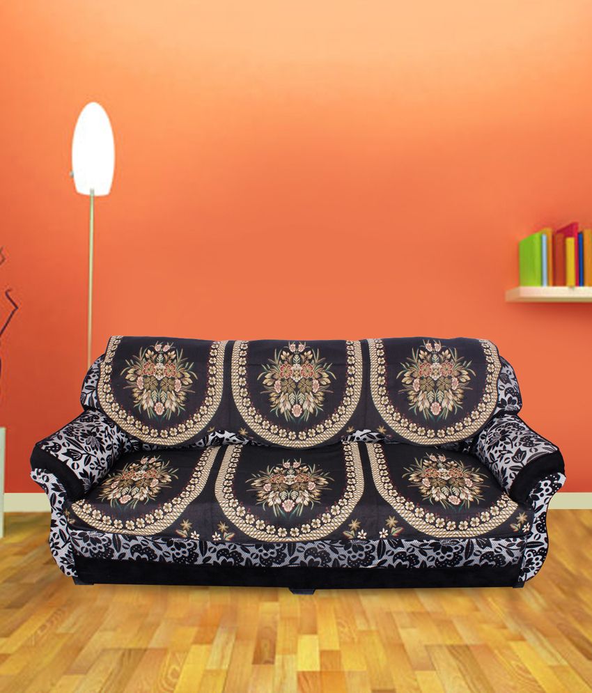 A.P. Handloom Multicolour Floral Jacquard Sofa Covers Set of 6 Buy