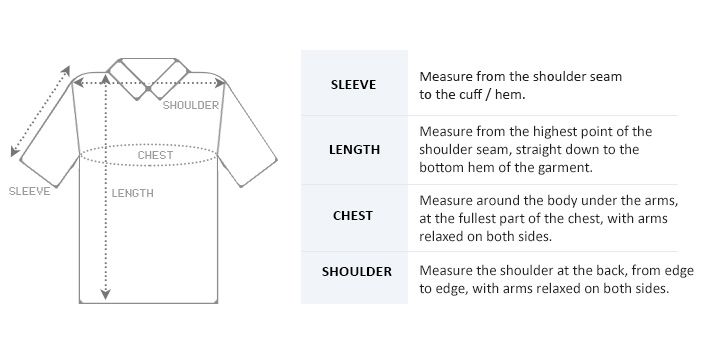 adidas polo shirt size chart