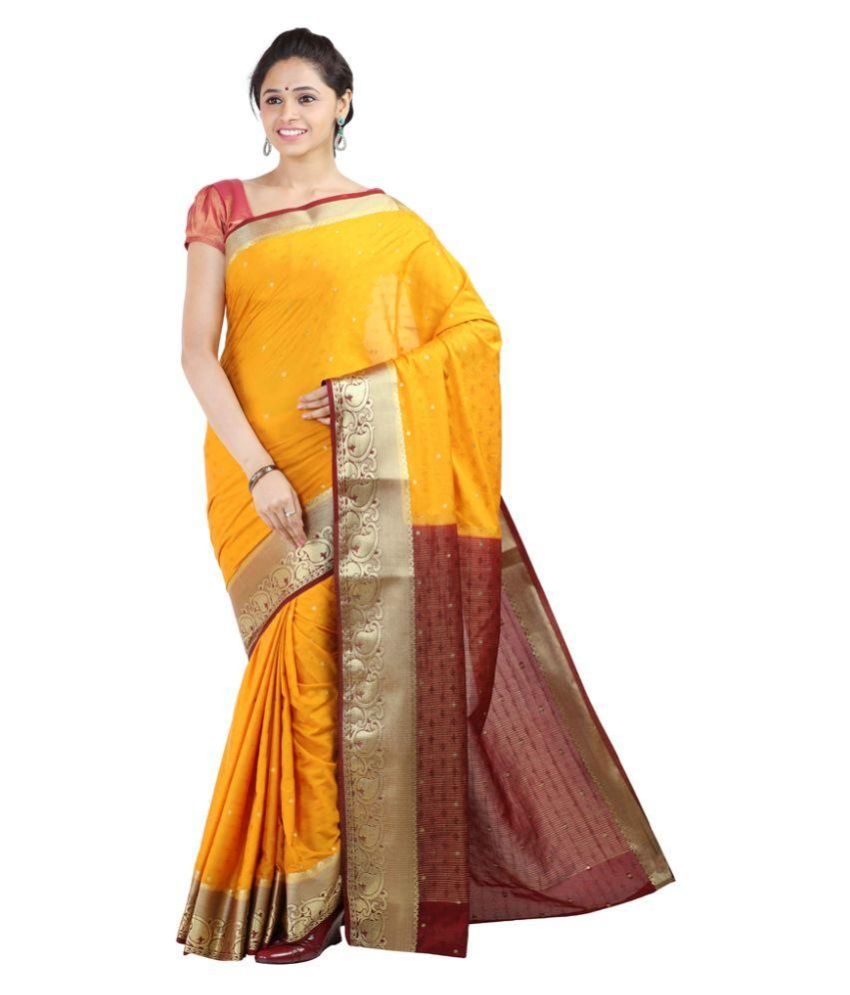 Sree Chandrakalaa Silk Kendra Yellow Mysore Silk Saree - Buy Sree ...