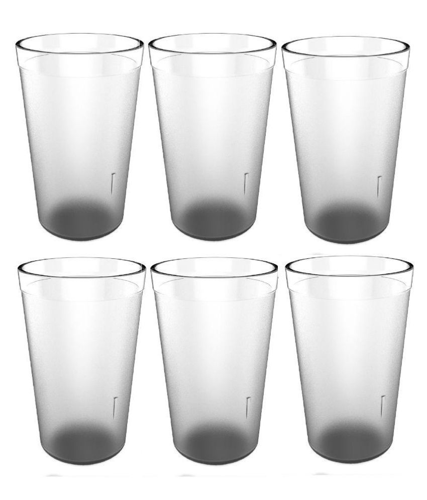 Stallion Barware Transparent Polypropylene 300 ml Tumbler- Pack of 6 ...