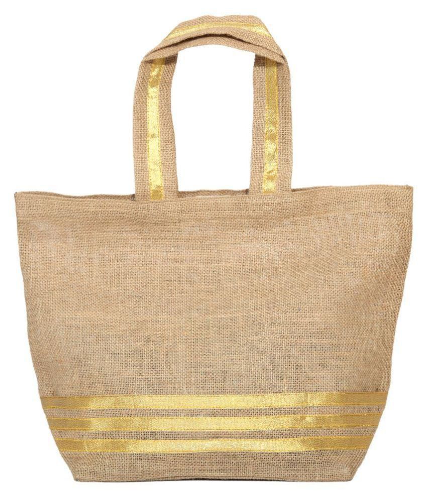 KOHl Gold Jute Tote Bag - Buy KOHl Gold Jute Tote Bag Online at Best Prices in India on Snapdeal