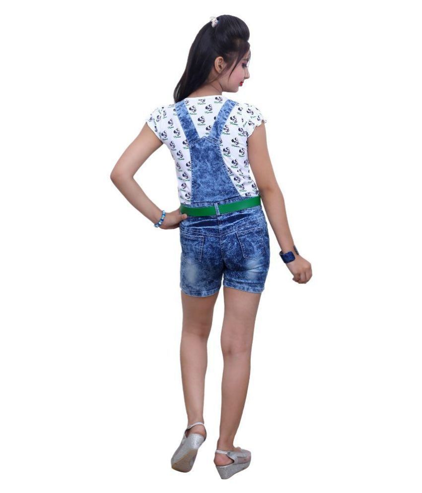 Ishika Garments Blue Denim Dungaree - Buy Ishika Garments Blue Denim Dungaree Online at Low 