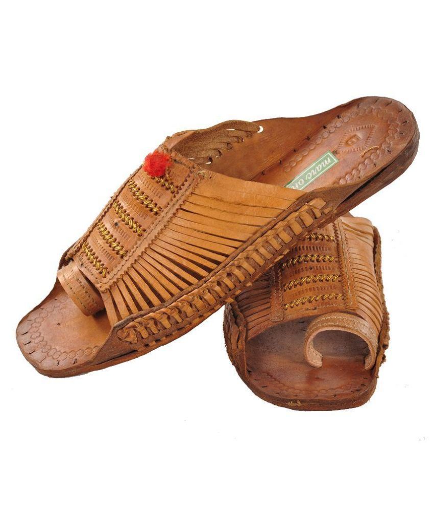 kolhapuri chappal brown