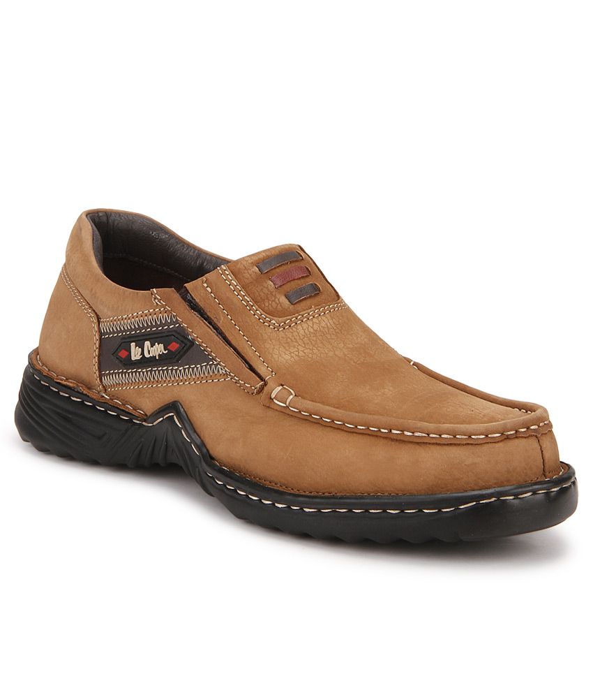 lee cooper brown leather casual shoes