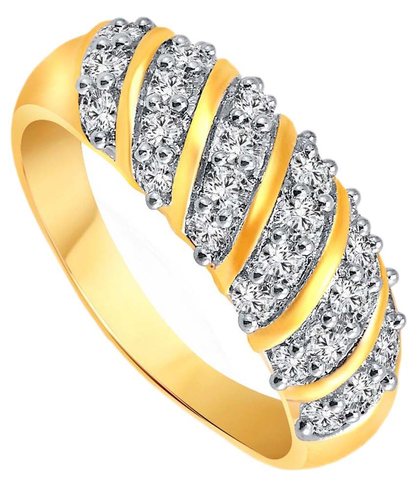     			Vighnaharta Alloy Gold Plating Cubiz Zirconia Studded Gold Coloured Ring