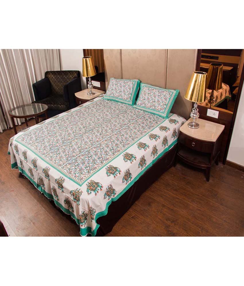 Enviro Double Cotton MultiColour Ethnic Bed Sheet Buy Enviro Double