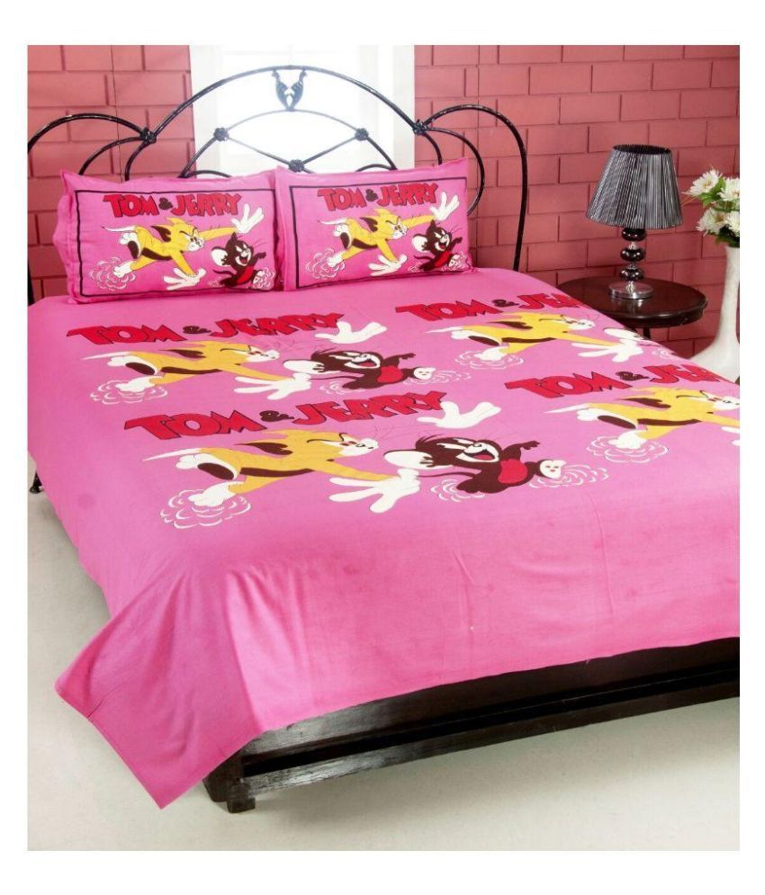 Jmd Creation Double Cotton Pink Cartoons Bed Sheet Buy Jmd Creation