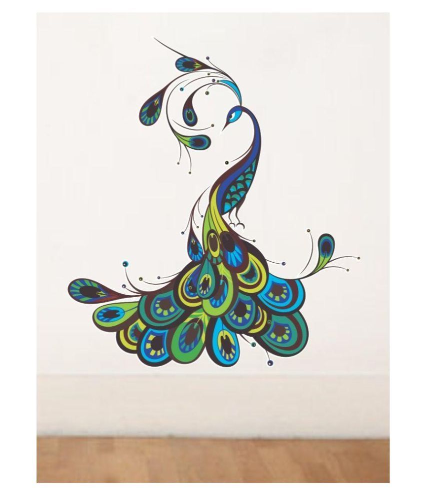 Eight2Ten Peacock Vinyl Wall Stickers - Buy Eight2Ten ...