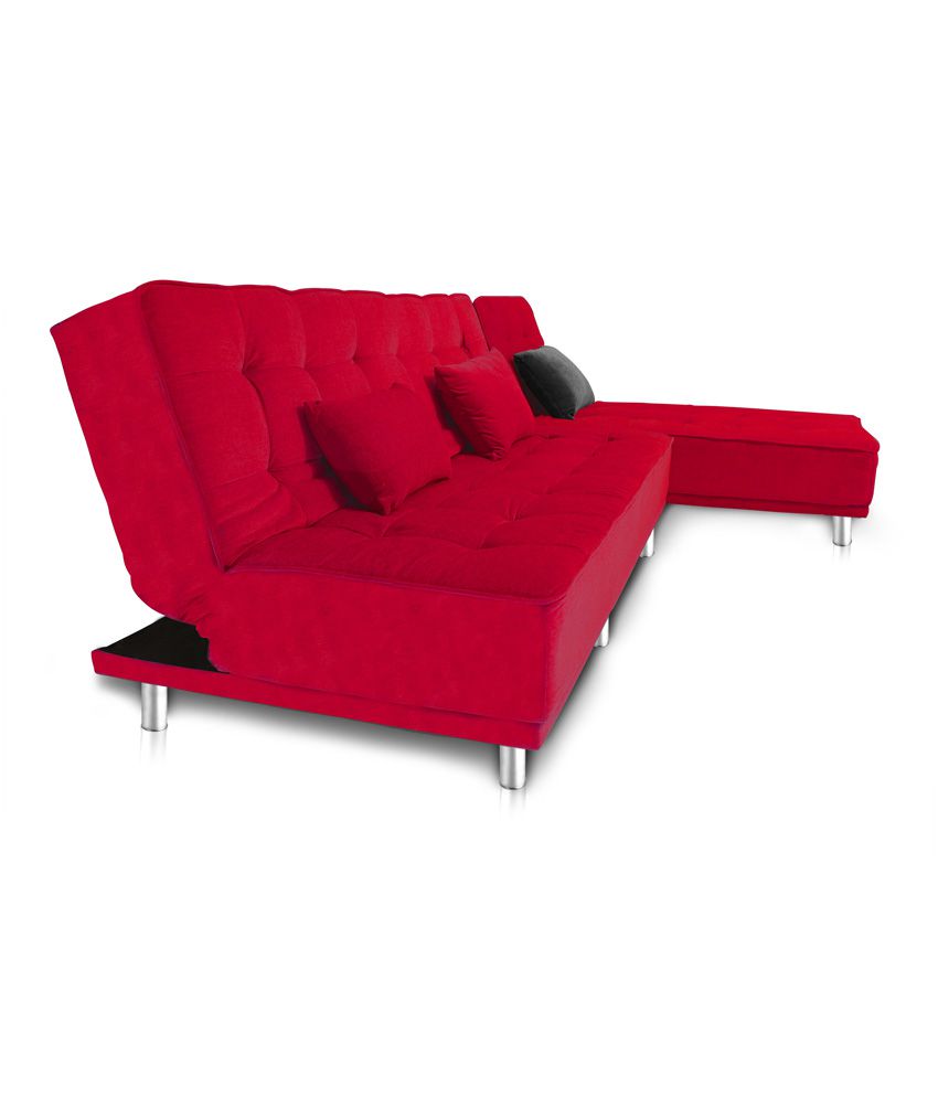 Liberty 5 Seater Solid Wood L Shape Red Sofa Bed Buy Liberty 5