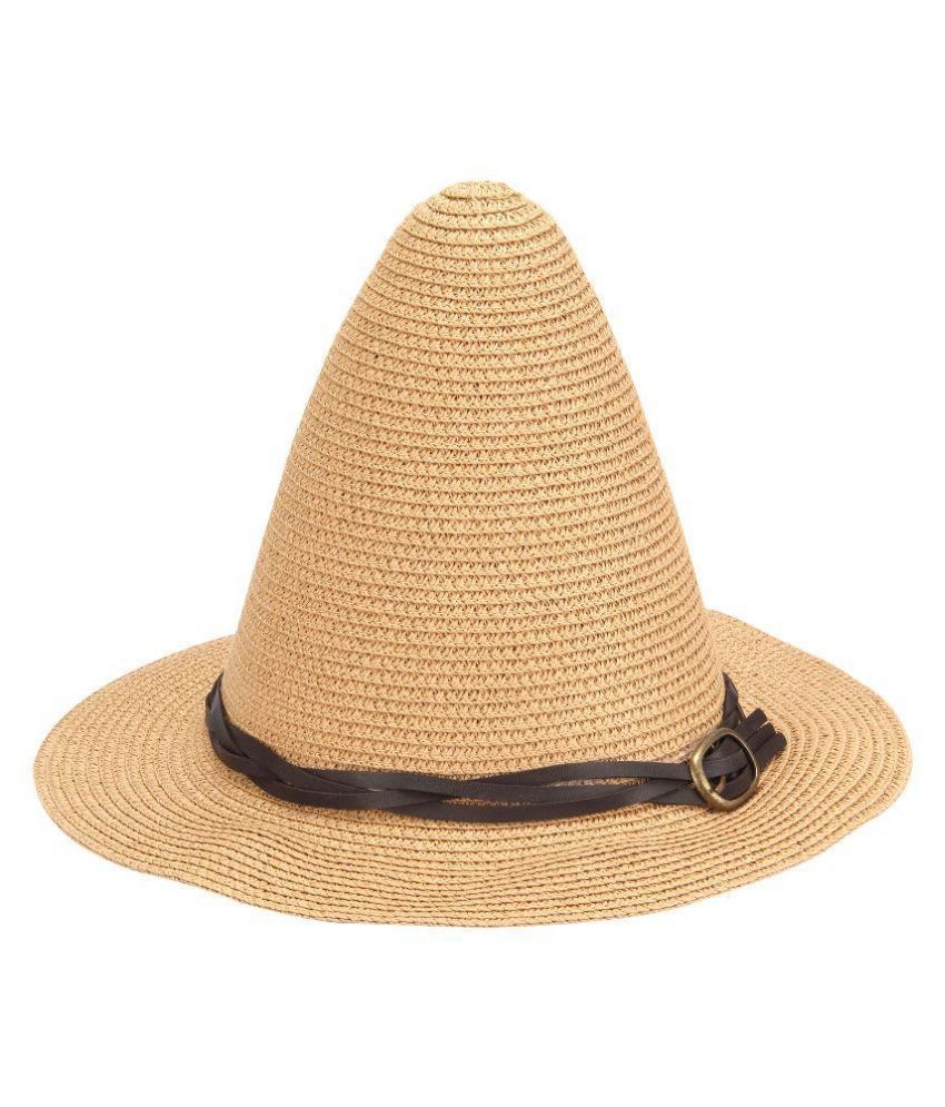 FabSeasons Beige Polyester Fancy Hat 