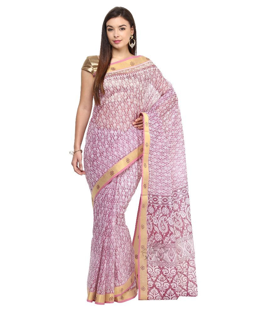 Tanisha Pink Cotton Saree Buy Tanisha Pink Cotton Saree Online At Low Price