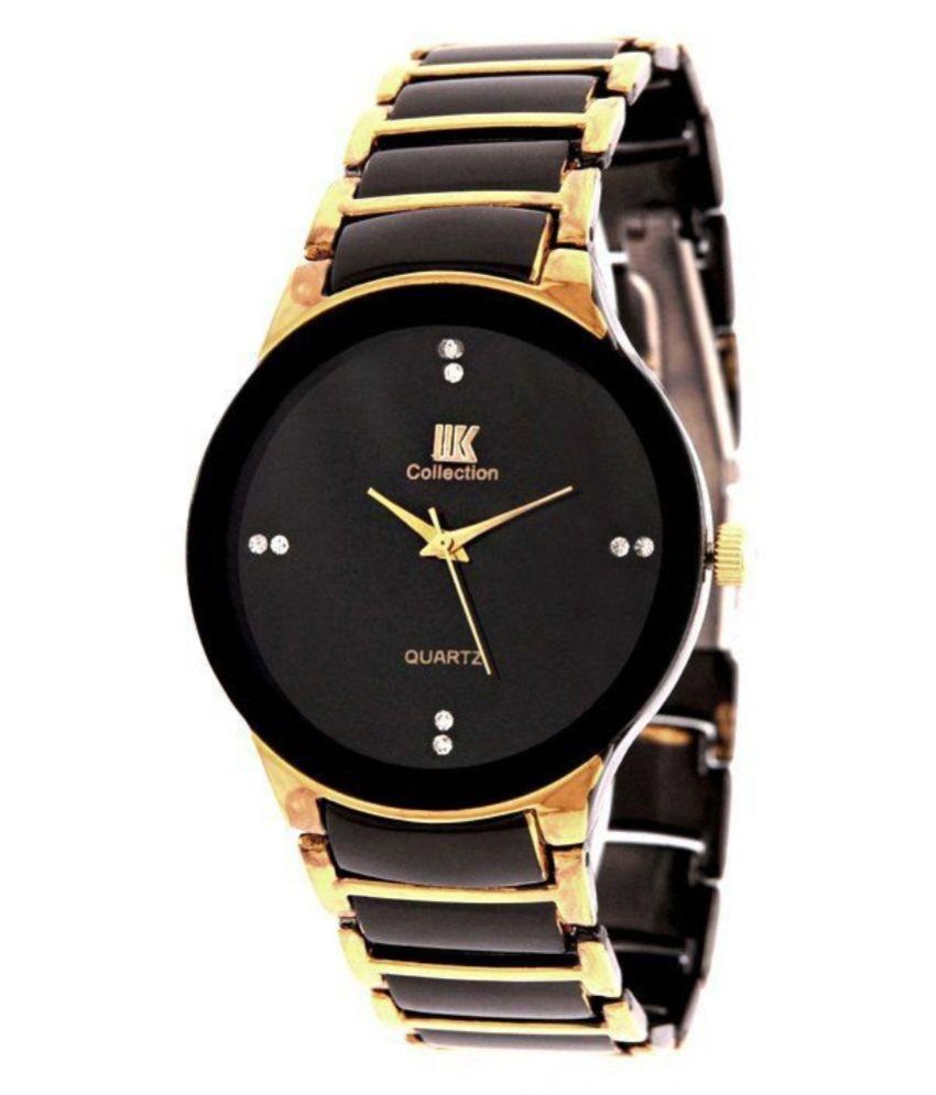     			Iik Collection Gold Black Analog Watch