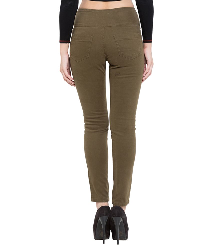 khaki jeggings