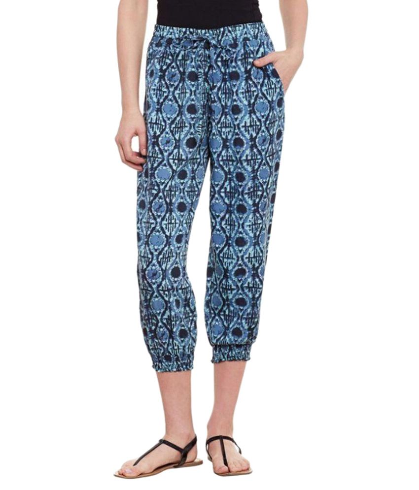     			Purys Blue Polyester Capris