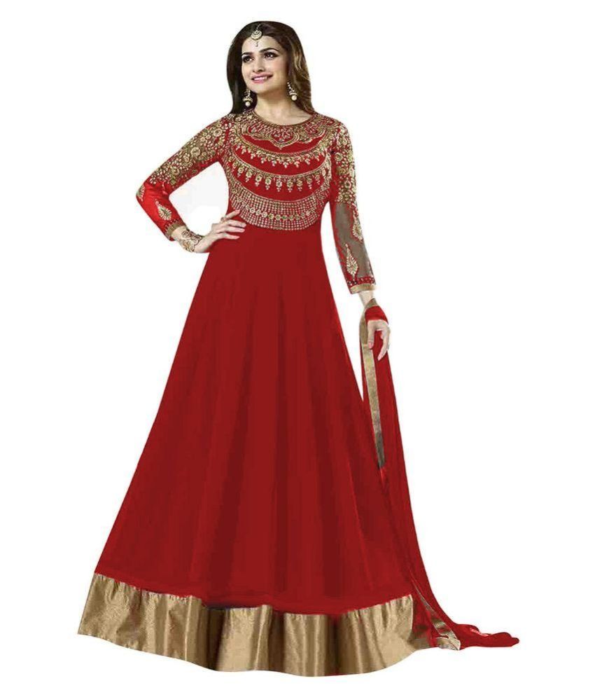 red georgette frock