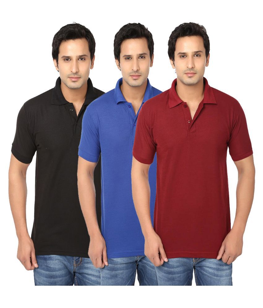 KeepSake Multicolor Polo T Shirts Pack of 3 - Buy KeepSake Multicolor ...