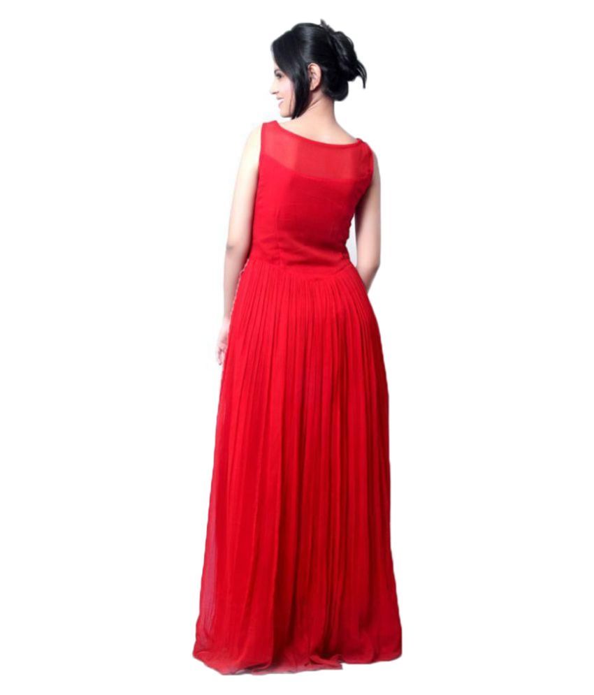 red georgette frock