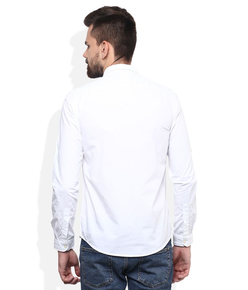 Lee Cooper White Solid Regular Fit Casual Shirt - Buy Lee Cooper White ...