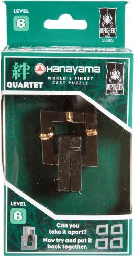 Hanayama Cast Metal Brainteaser Puzzles - Quartet Puzzle ...