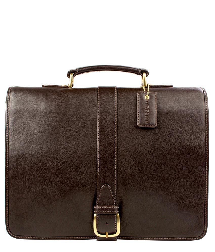 Hidesign Bolton Brown Leather Briefcase - Buy Hidesign Bolton Brown ...