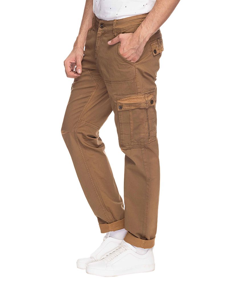 Mufti Khaki Regular Fit Trousers - Buy Mufti Khaki Regular Fit Trousers ...