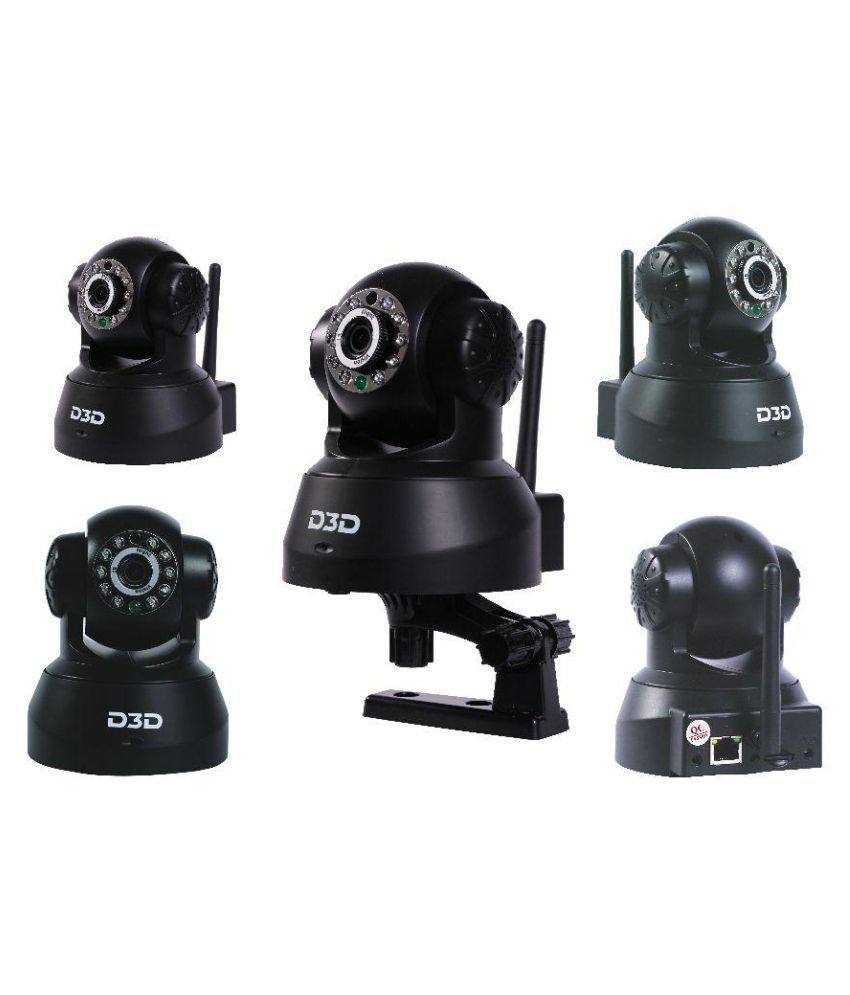 D3D Security Wireless IP Camera CCTV Camera Black Price in India