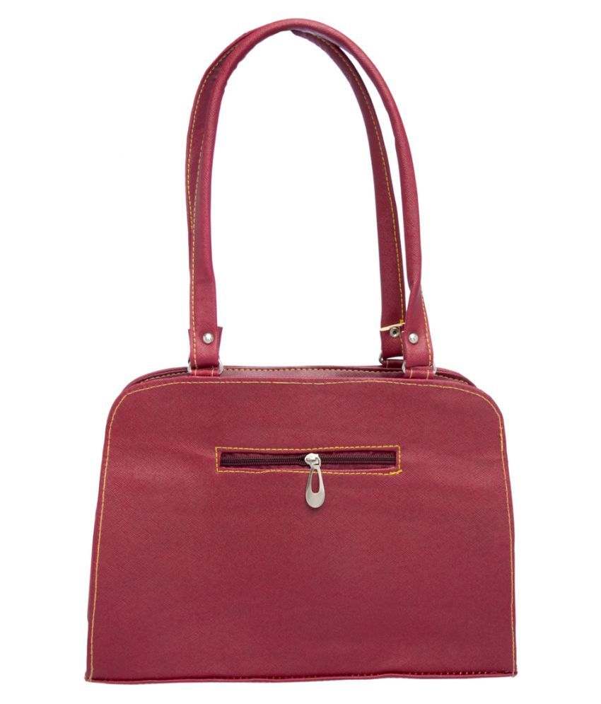 Emblazon Maroon Faux Leather Shoulder Bag Buy Emblazon Maroon Faux
