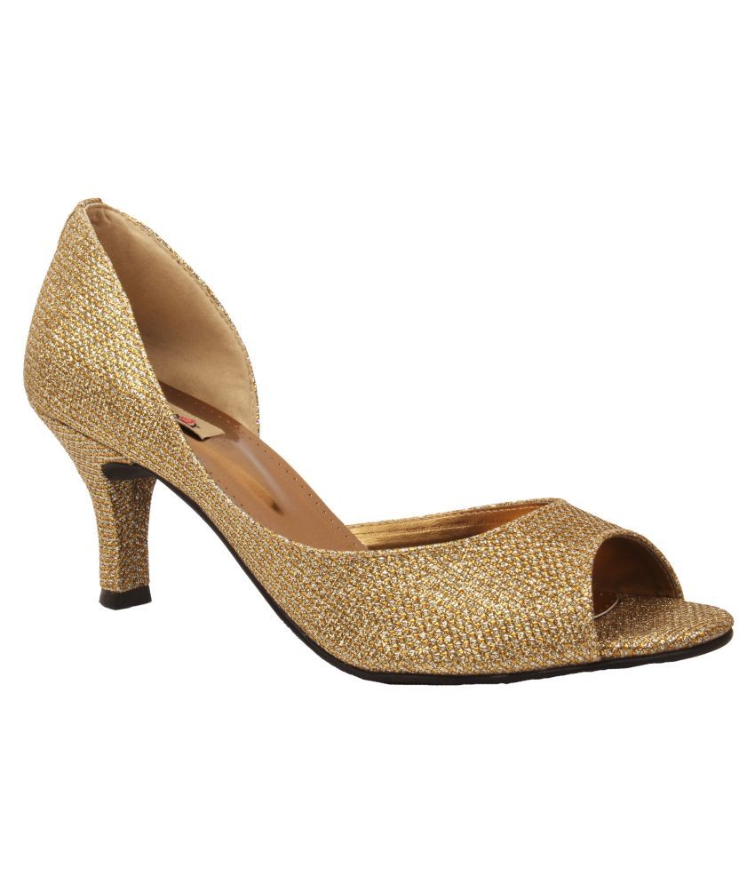 gold lace up kitten heels