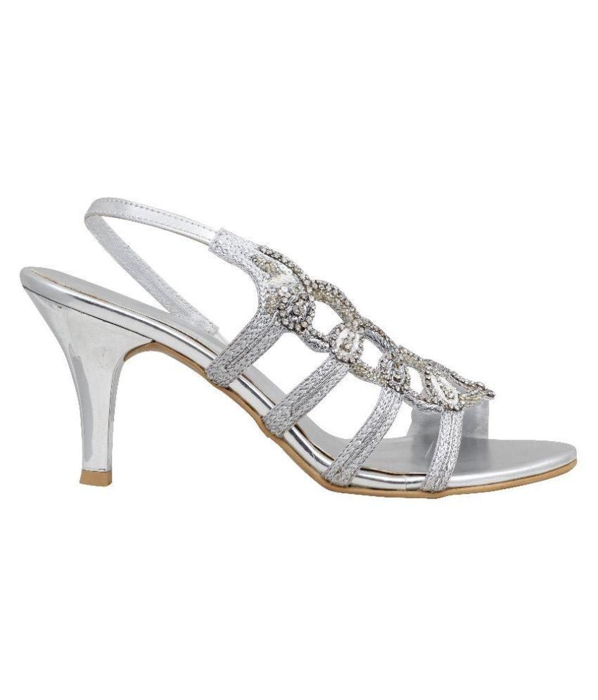 Shoe Maker Silver Stiletto Heels Price in India- Buy Shoe Maker Silver ...