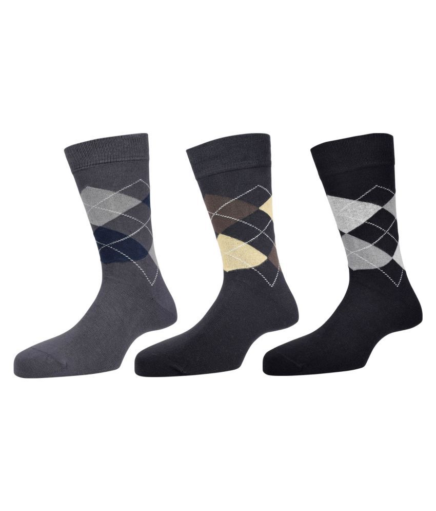 The Blue Mountain Multicolour Full Length Socks - 3 Pair Pack: Buy ...