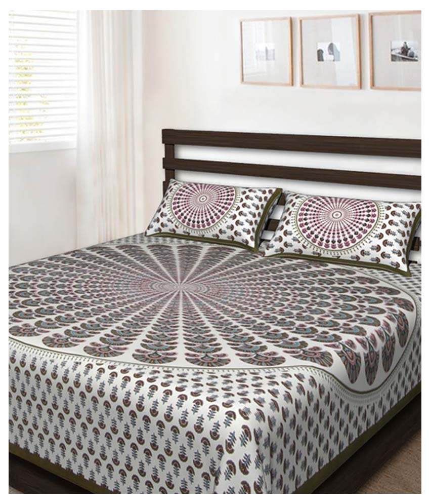     			UniqChoice King Cotton Ethnic Bed Sheet