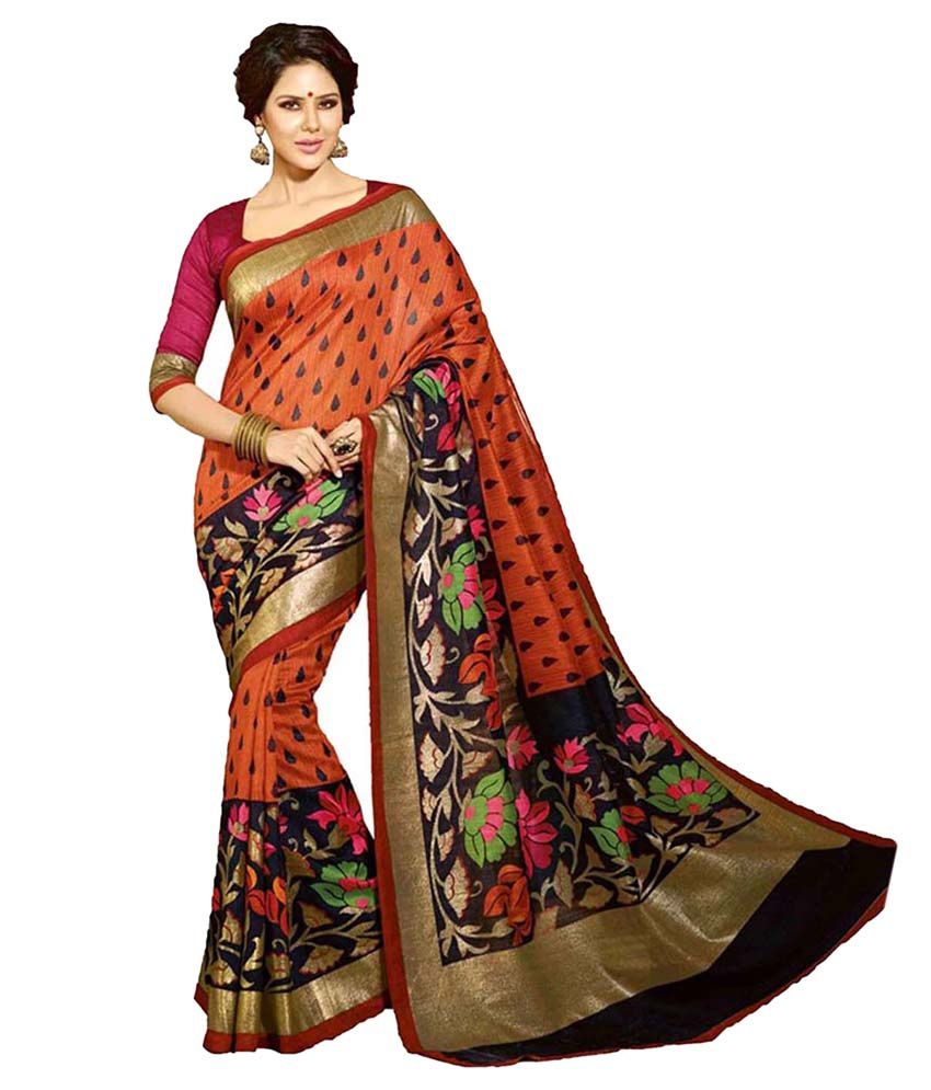 Sonakshi Sarees Multicoloured Bhagalpuri Silk Saree Buy Sonakshi Sarees Multicoloured