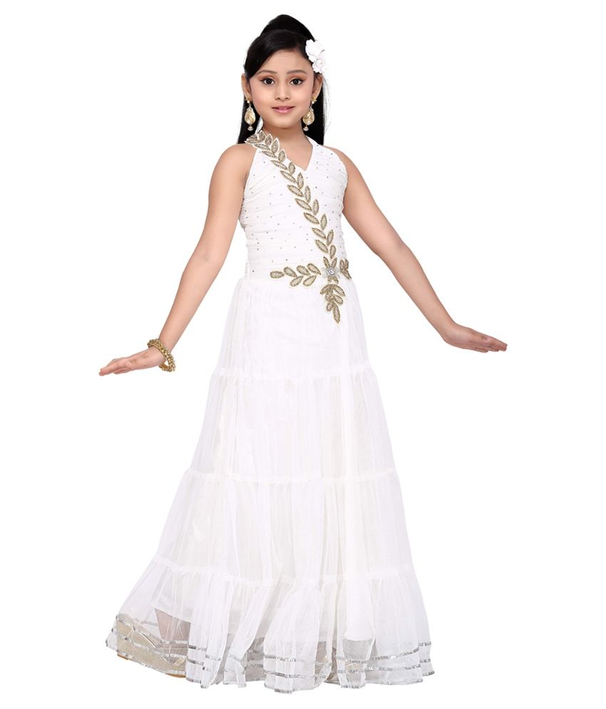white party wear gown for women