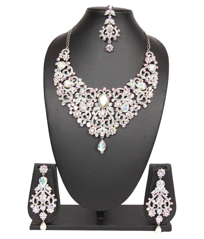 Traditsiya Silver Necklace Set with Maang Tika Buy Traditsiya Silver